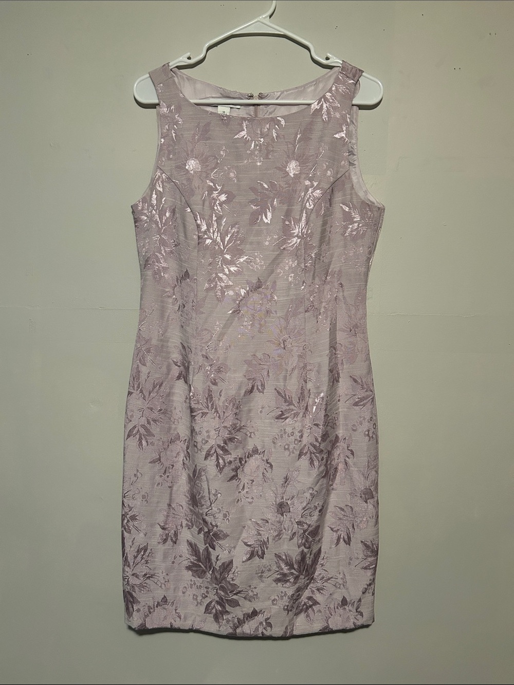 dressbarn Lilac Floral Metallic Sheath Dress